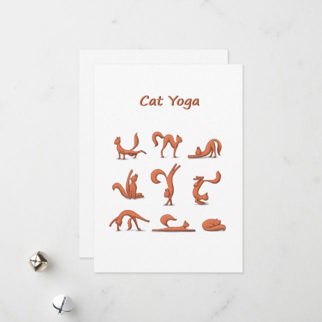 Tarjeta Festiva Yoga Gato (Anverso/Reverso In Situ)