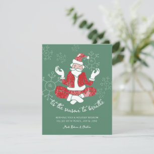 Tarjeta Festiva Yoga Navideño Festivo Santa Temporada para Respira