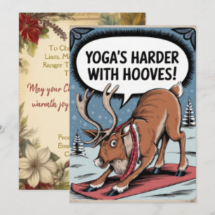 Tarjeta Festiva Yoga Personalizado Pezuñas Más Duras Divertido Vin