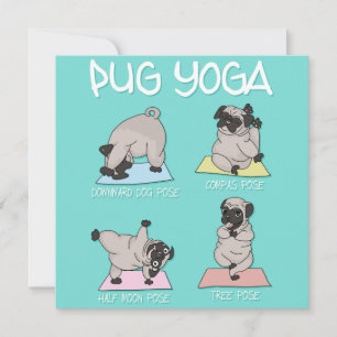 Tarjeta Festiva Yoga Pug