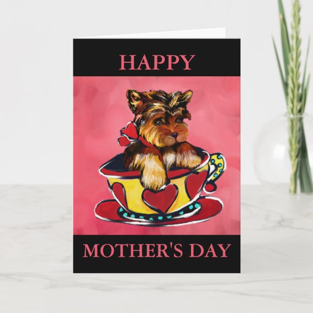 Tarjeta Festiva Yorkie Poo (Anverso)
