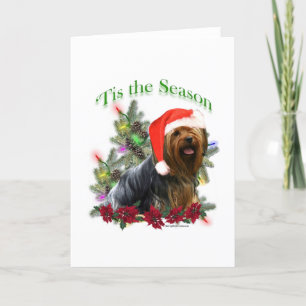 Tarjeta Festiva Yorkie 'Tis la estación