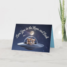 Tarjeta Festiva Yorkie Valentine Card