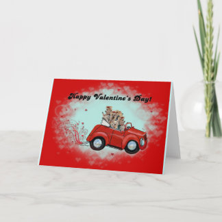 Tarjeta Festiva Yorkies en San Valentín convertible