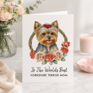 Tarjeta Festiva Yorkshire Terrier Mamá Personalizada Día de la Mad