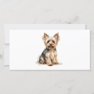 Tarjeta Festiva Yorkshire Terrier Yorkie Pequeña Raza de Juguete