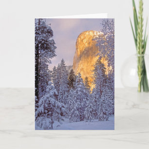 Tarjeta Festiva Yosemite - EL Capitan encendido por la luz del sol