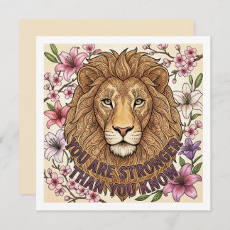 Tarjeta Festiva You Are Strong Personalized Lion Card