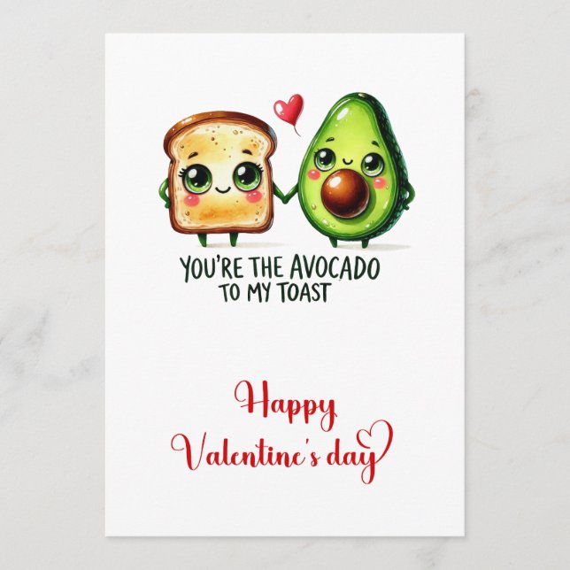 Tarjeta Festiva You are the avocado to my toast funny fruits (Anverso)