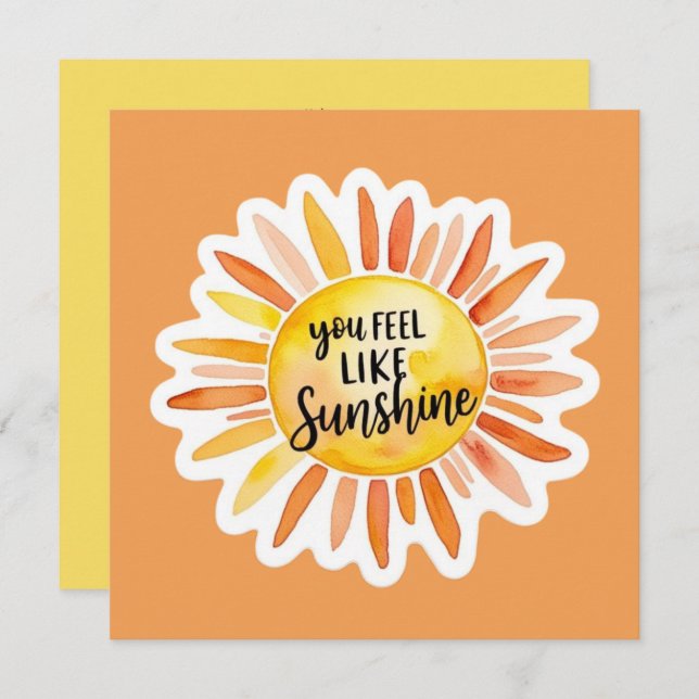 Tarjeta Festiva You Feel Like Sunshine Personalized Card (Anverso / Reverso)