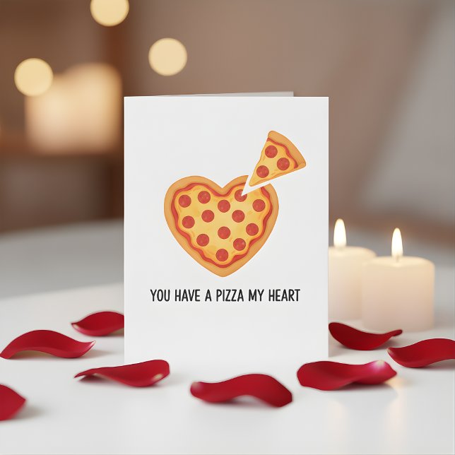 Tarjeta Festiva You Have a Pizza My Heart Funny Valentine Card! (Subido por el creador)