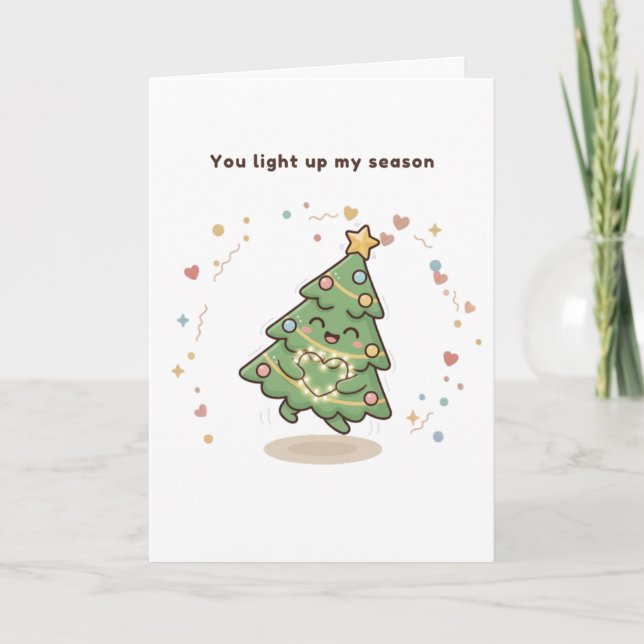Tarjeta Festiva You Light Up My Season Puchi Dōshi Christmas card (Anverso)