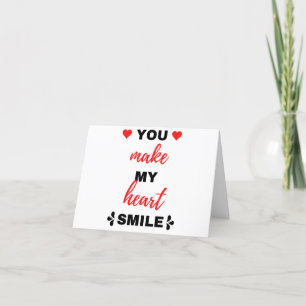 Tarjeta Festiva You Make My Heart Smile Negro