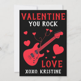 Tarjeta Festiva You Rock Electric Guitar Kids Valentines Day Note