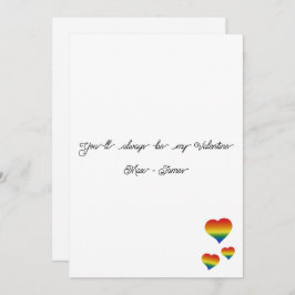 Tarjeta Festiva You'll Always Be My Valentine LGBT Heart Flag Flat