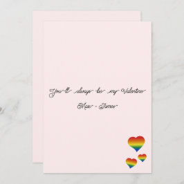 Tarjeta Festiva You'll Always Be My Valentine LGBT Heart Flag Flat