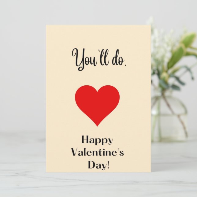 Tarjeta Festiva You'll do. (Anverso de pie)