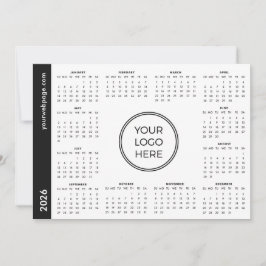 Tarjeta Festiva Your Logo Here 2026 white Magnetic Calendar