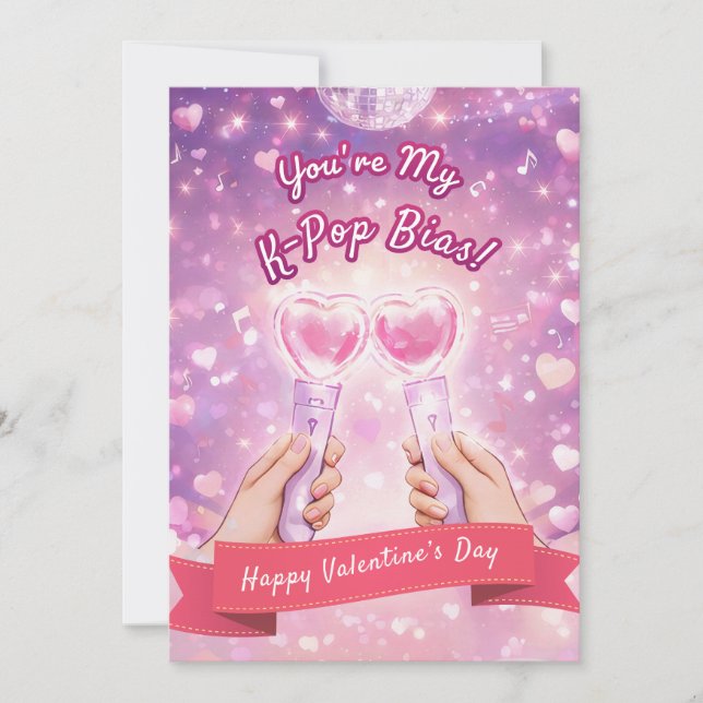 Tarjeta Festiva You're My K-Pop Bias! Valentine's day card (Anverso)