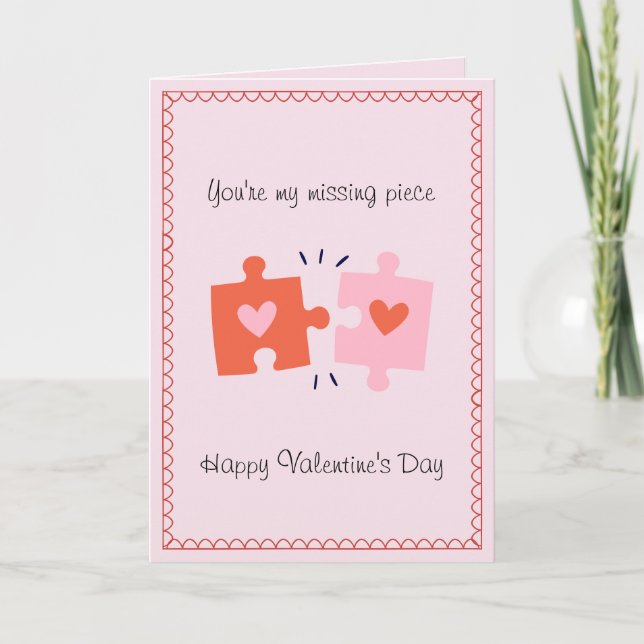 Tarjeta Festiva You're My Missing Piece Funny Valentines Day (Anverso)