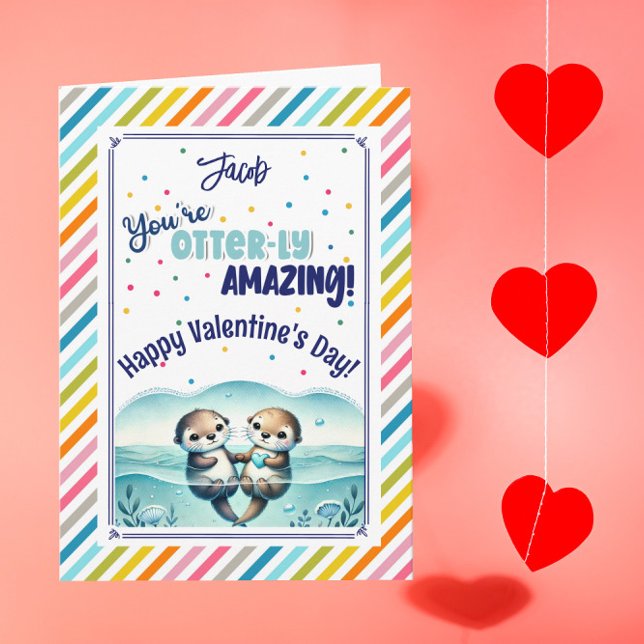 Tarjeta Festiva You're Otterly Amazing cute otter Valentine (Subido por el creador)