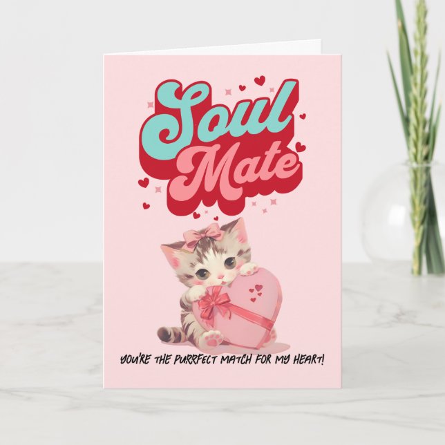 Tarjeta Festiva You're Purrfect Cat Mom Valentine’s Day Card (Anverso)