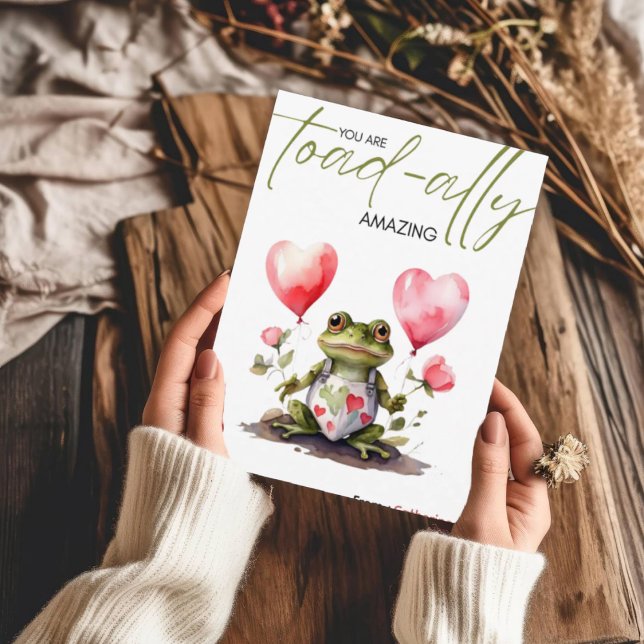 Tarjeta Festiva You're Toad-ally Amazing | Fun Valentines Day (Subido por el creador)
