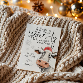 Tarjeta Festiva You're Udder-ly Amazing | Fun Christmas