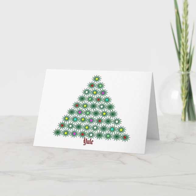 Tarjeta Festiva Yule - Árbol solar (Anverso)