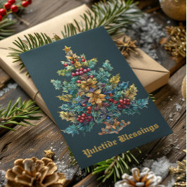 Tarjeta Festiva Yule Blesss Winter Solstice Holiday Card