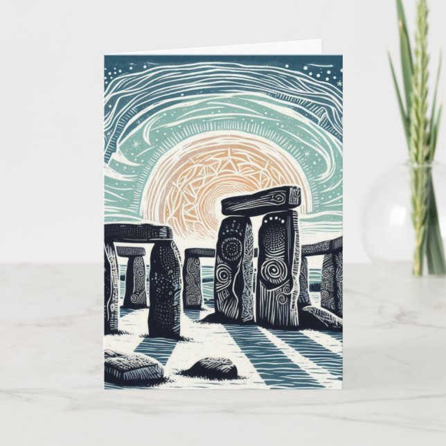 Tarjeta Festiva Yule Celebration Folded Holiday Card (Anverso)