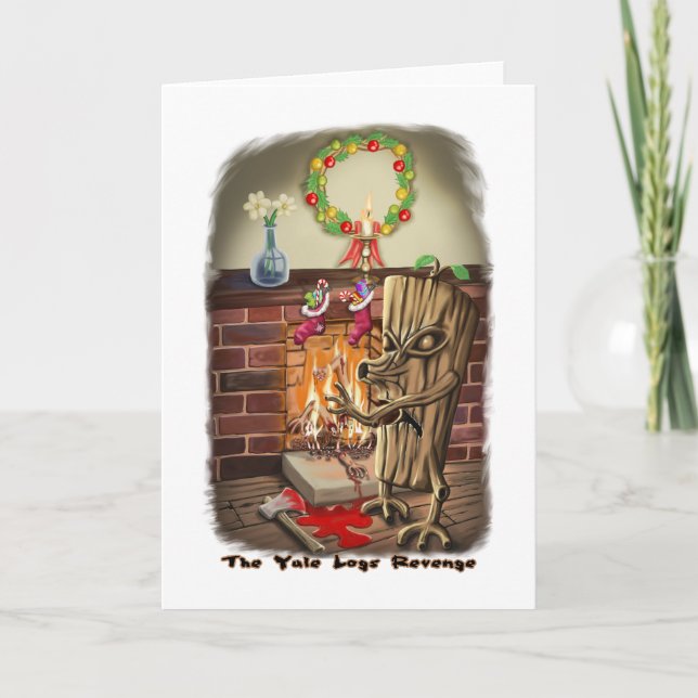 Tarjeta Festiva Yule Logs Revenge Style II Card (Anverso)