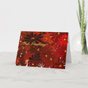 Tarjeta Festiva Yule Peace- Poinsettia