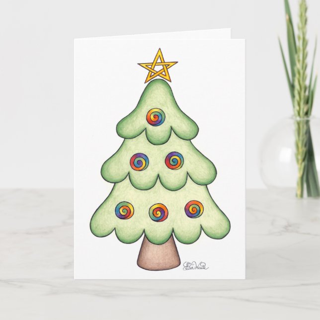 Tarjeta Festiva Yule Tree (Anverso)