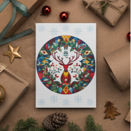 Tarjeta Festiva Yuletide Blessings Winter Solstice Holiday Card