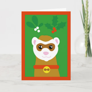 Tarjeta Festiva Yuletide ferret