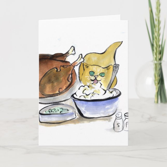 Tarjeta Festiva Yum, la mantequilla dice el gatito amarillo (Anverso)