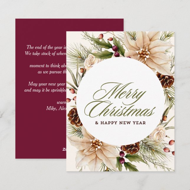 Tarjeta Festiva z100díasnavidad,bosque,árboles,bosqueacuarela,cami (Anverso / Reverso)