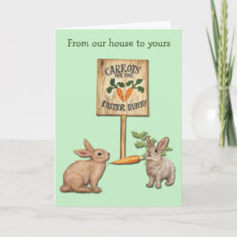 Tarjeta Festiva Zanahorias para el conejo de Pascua