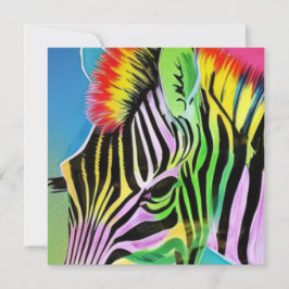Tarjeta Festiva Zany Zebra