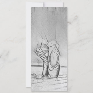 Tarjeta Festiva Zapatos de ballet elegantes monocromos