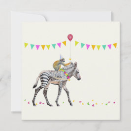 Tarjeta Festiva Zebra balloon party cards Set 10