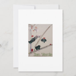 Tarjeta Festiva Zen Verde-Temporada de Vacaciones Zen Calle verde