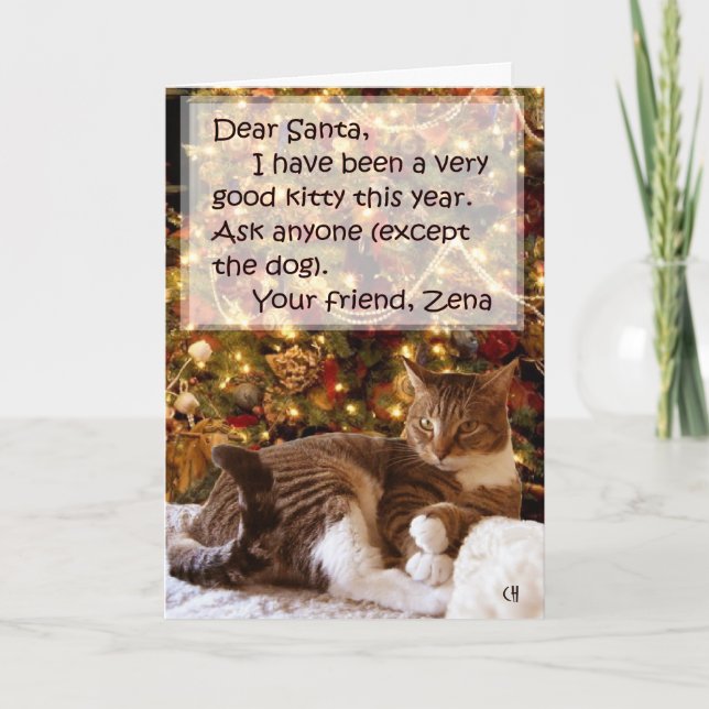Tarjeta Festiva Zena bajo la carta de los Navidades de árbol (Anverso)