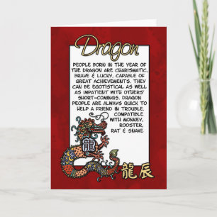 Tarjeta Festiva Zodiaco chino - Dragón