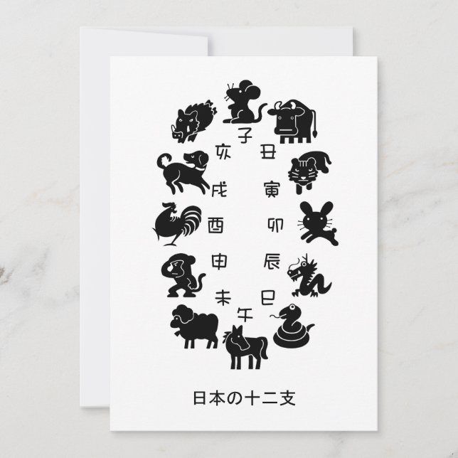 Tarjeta Festiva Zodiaco japonés (Anverso)
