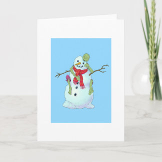 Tarjeta Festiva zombi contra el muñeco de nieve