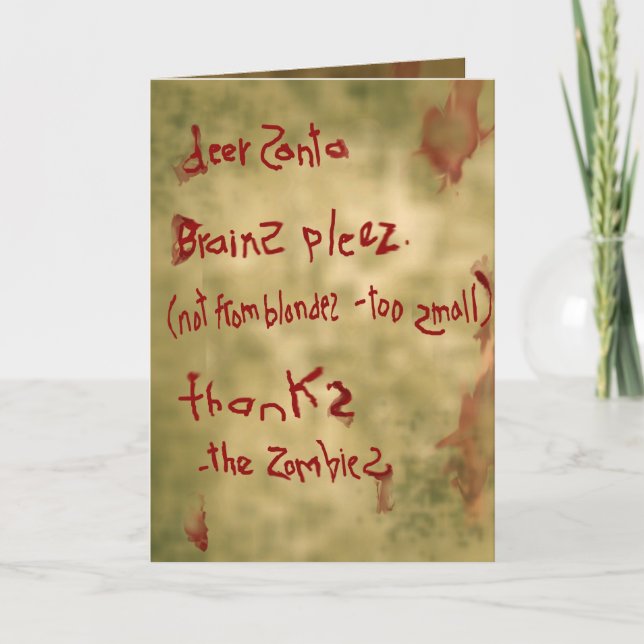 Tarjeta Festiva zombie santa (Anverso)
