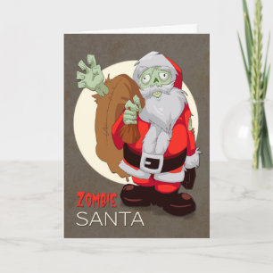 Tarjeta Festiva Zombie Santa Brings presenta para Navidades