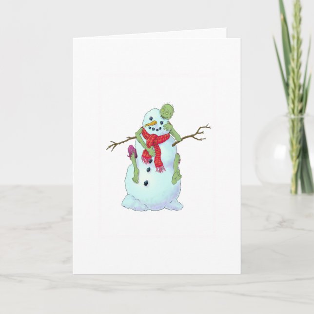 Tarjeta Festiva zombie vs. snowman (Anverso)